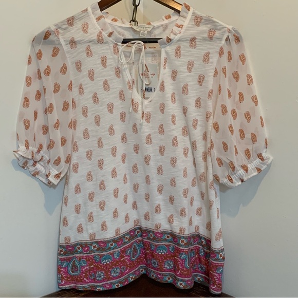 Lucky Brand Tops - *NWT* Lucky Brand Paisley Boho Peasant Top